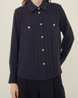 TRIACETATE - (P) VERTICAL TUCK BLOUSE
