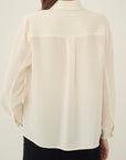 TRIACETATE - (P) HORIZONTAL TUCK BLOUSE