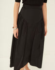 TAFFETA SIDE GATHERS SKIRT