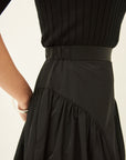 TAFFETA SIDE GATHERS SKIRT