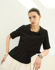 TRIACETATE SQUARE-NECK BLOUSE