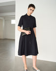 TRIACETATE - (J) STAND COLLAR ZIP DRESS