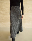 MONOTONE CHECK TWEED LONG SKIRT