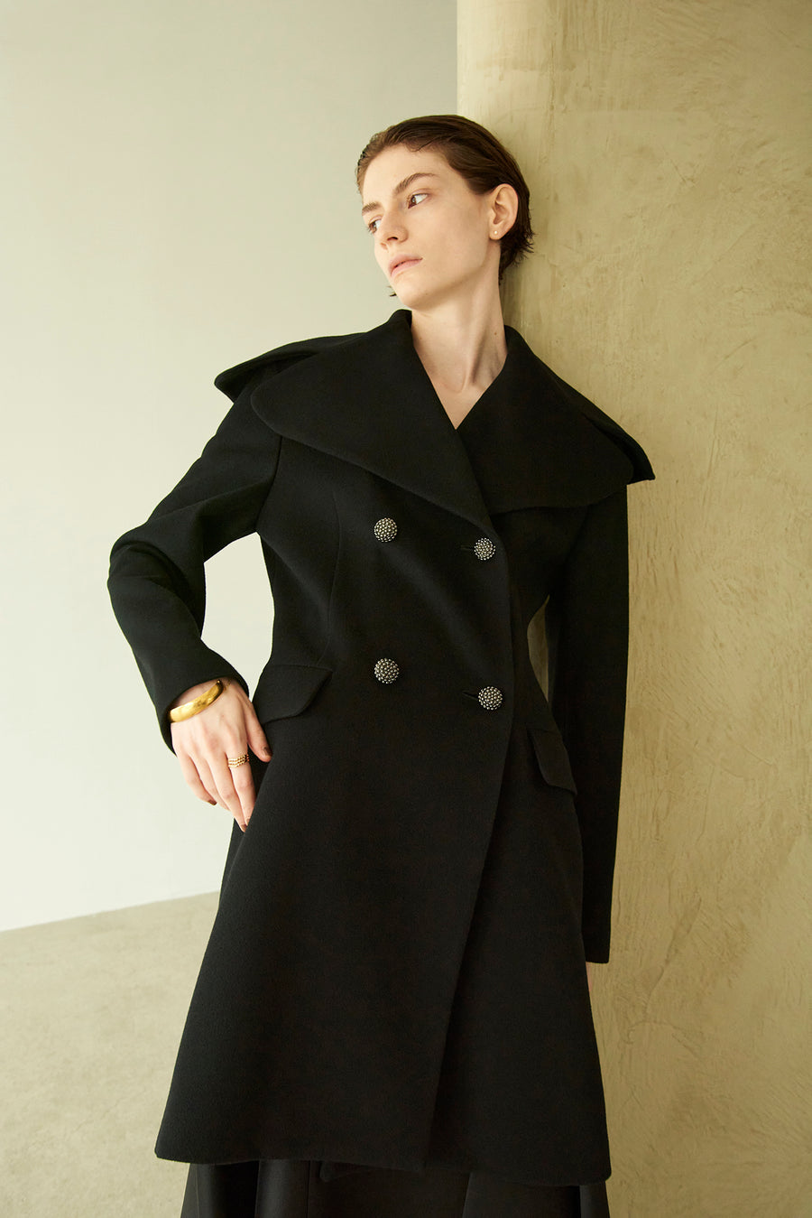 SOFT WOOL BIG COLLAR COAT