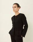 TRIACETATE-(H) VIRGIN WOOL V-NECK JACKET