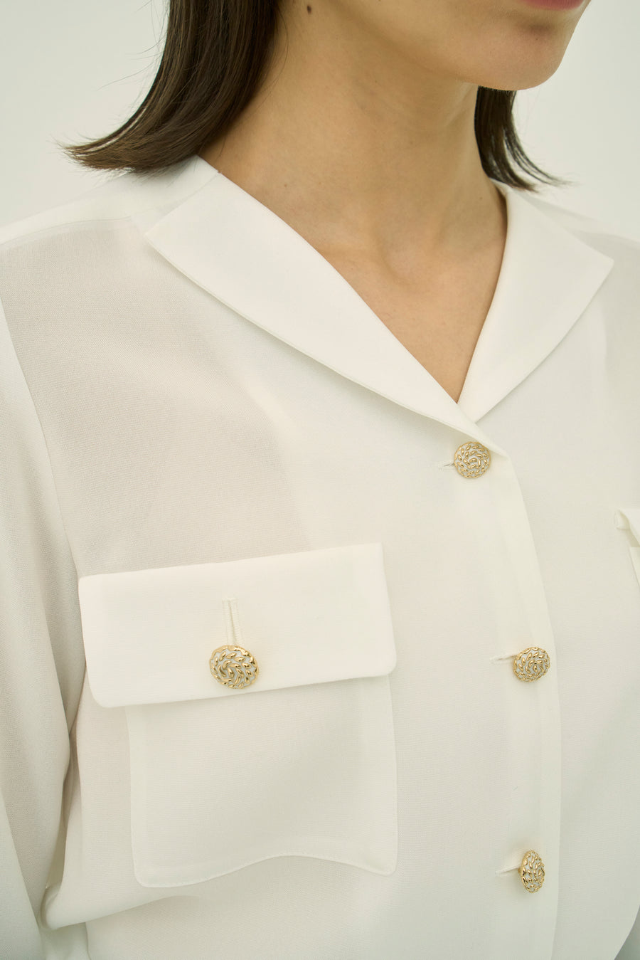 TRIACETATE-(D) V-NECK BLOUSE