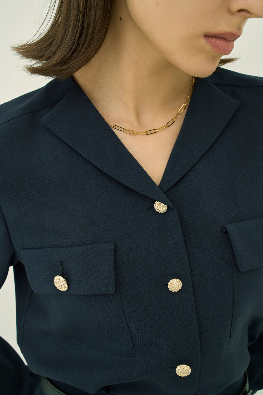 TRIACETATE-(D) V-NECK BLOUSE