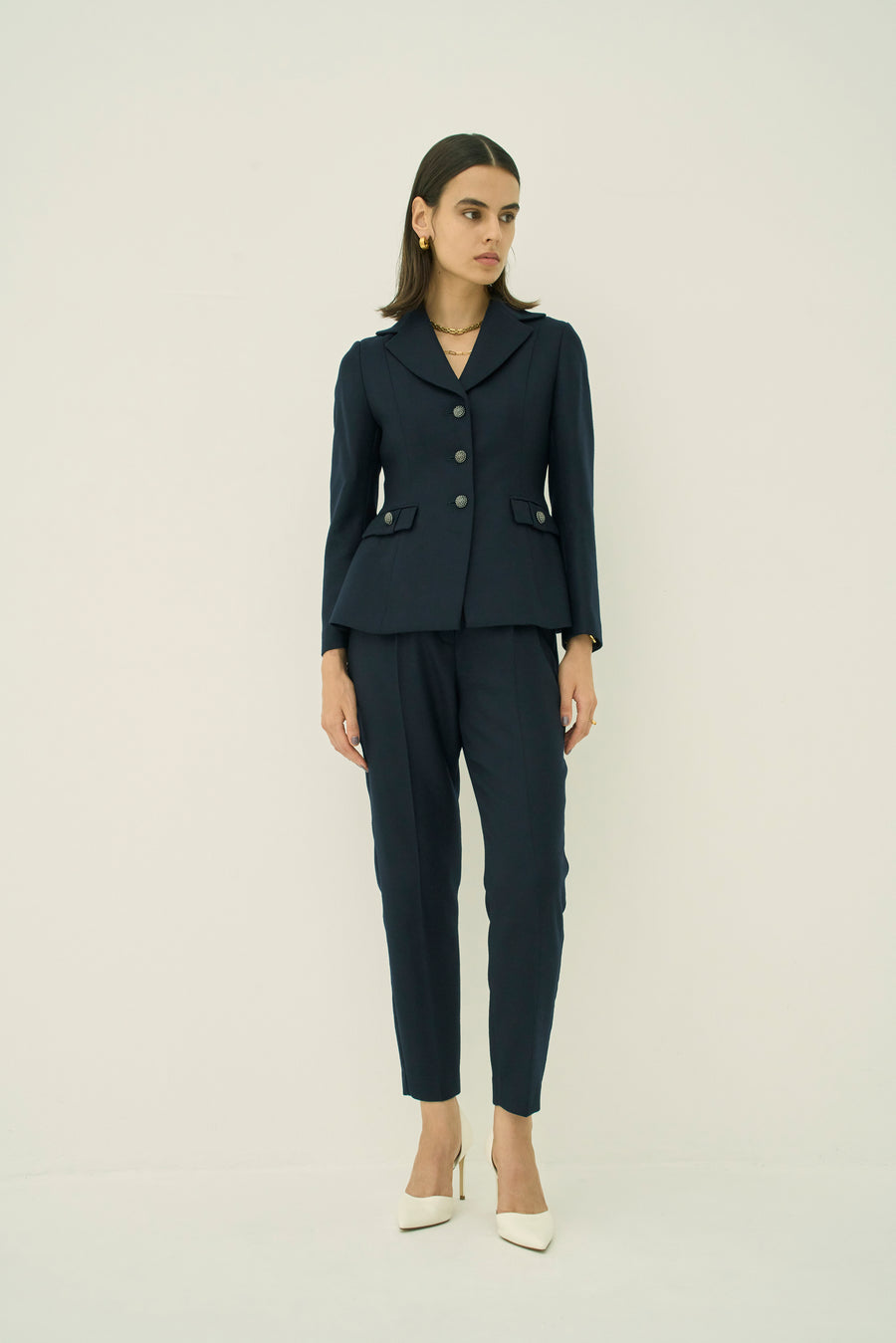 WOOL 140's ONE TUCK PANTS