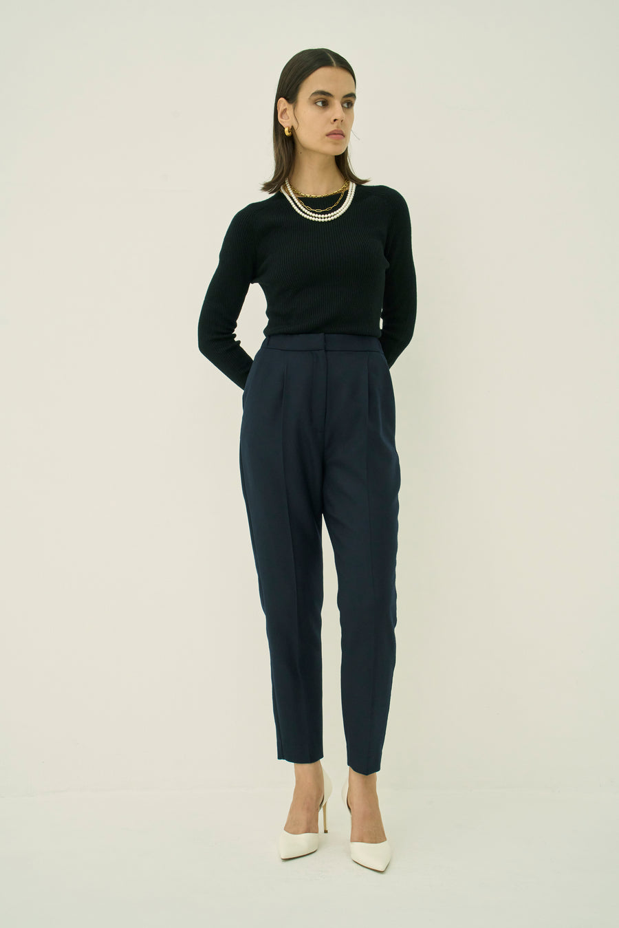 WOOL 140's ONE TUCK PANTS