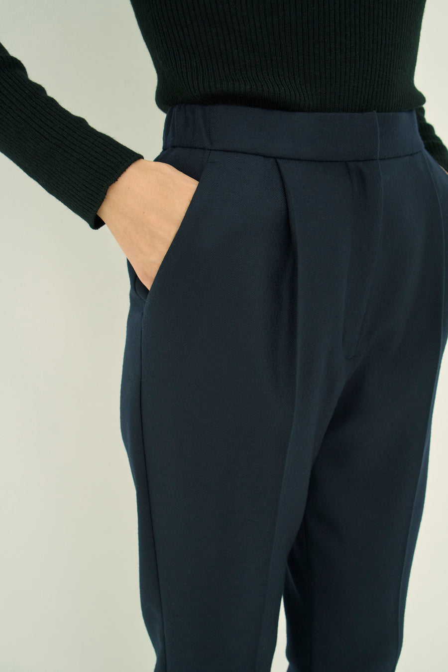 WOOL 140's ONE TUCK PANTS