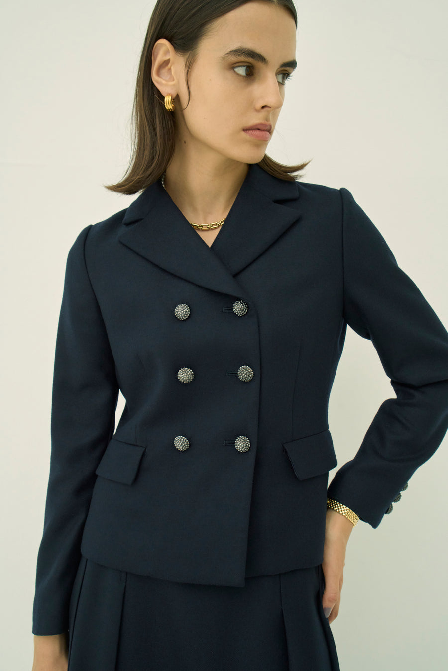 WOOL 140's DOUBLE-BREASTED JACKET