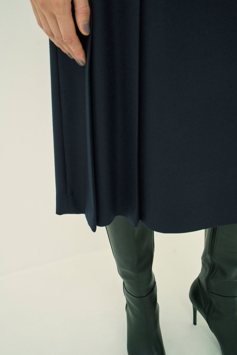 WOOL 140's TUCK SKIRT