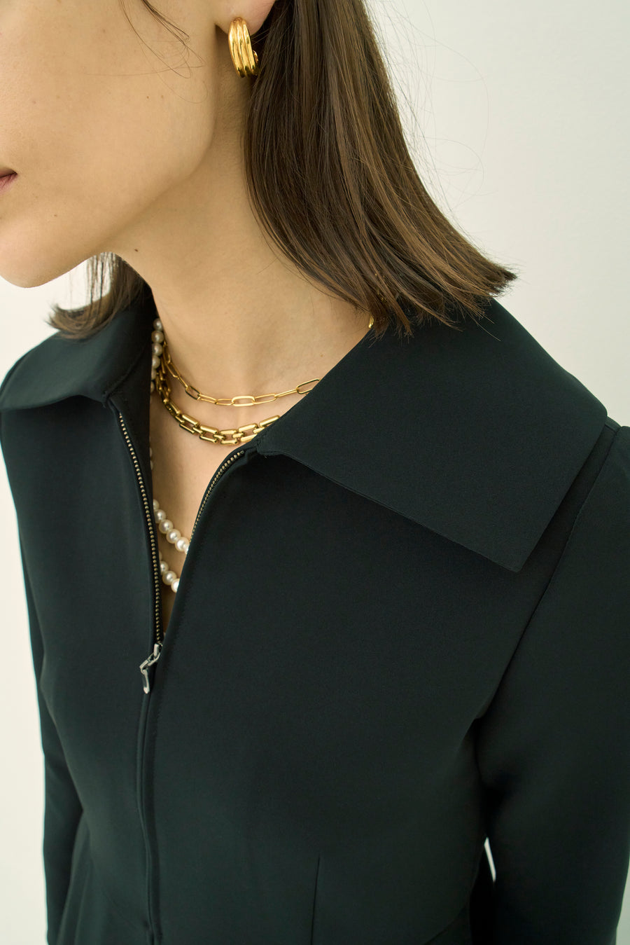 TRIACETATE-(H) BIG COLLAR DRESS