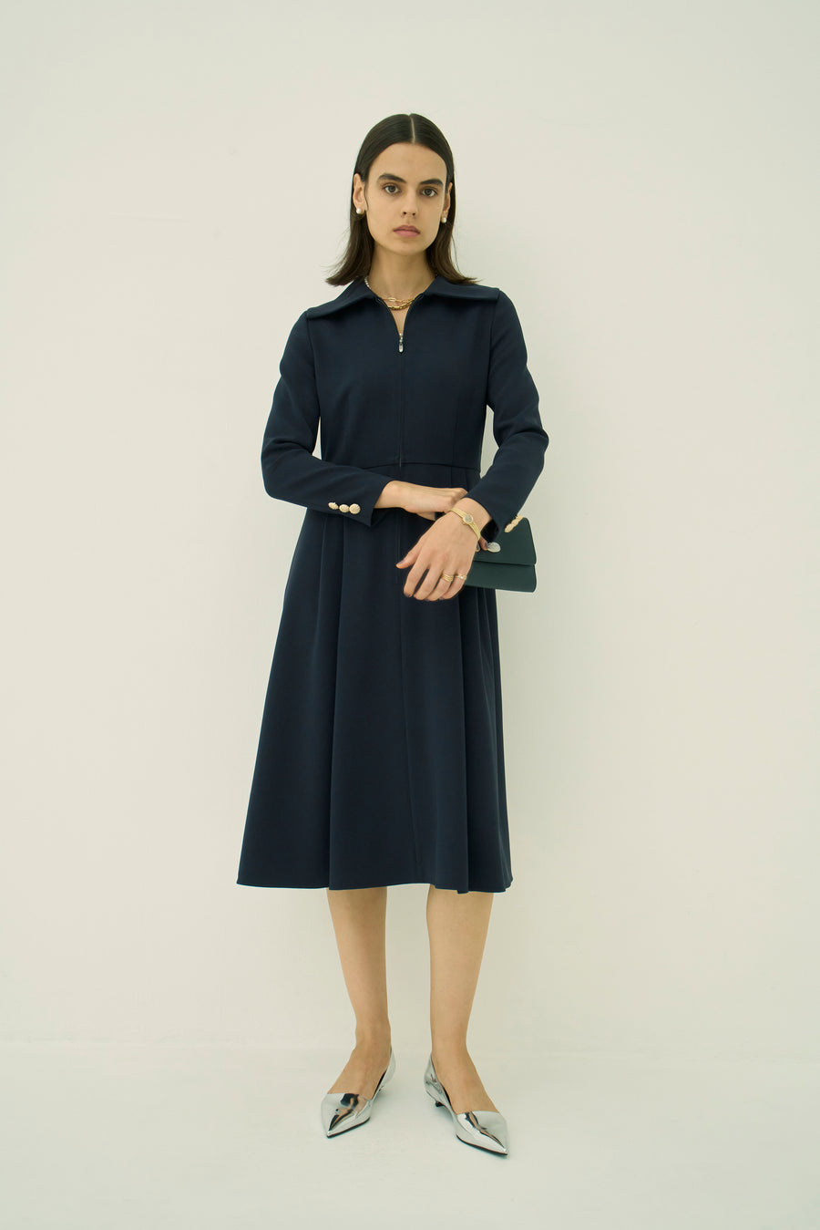 TRIACETATE-(H) BIG COLLAR DRESS