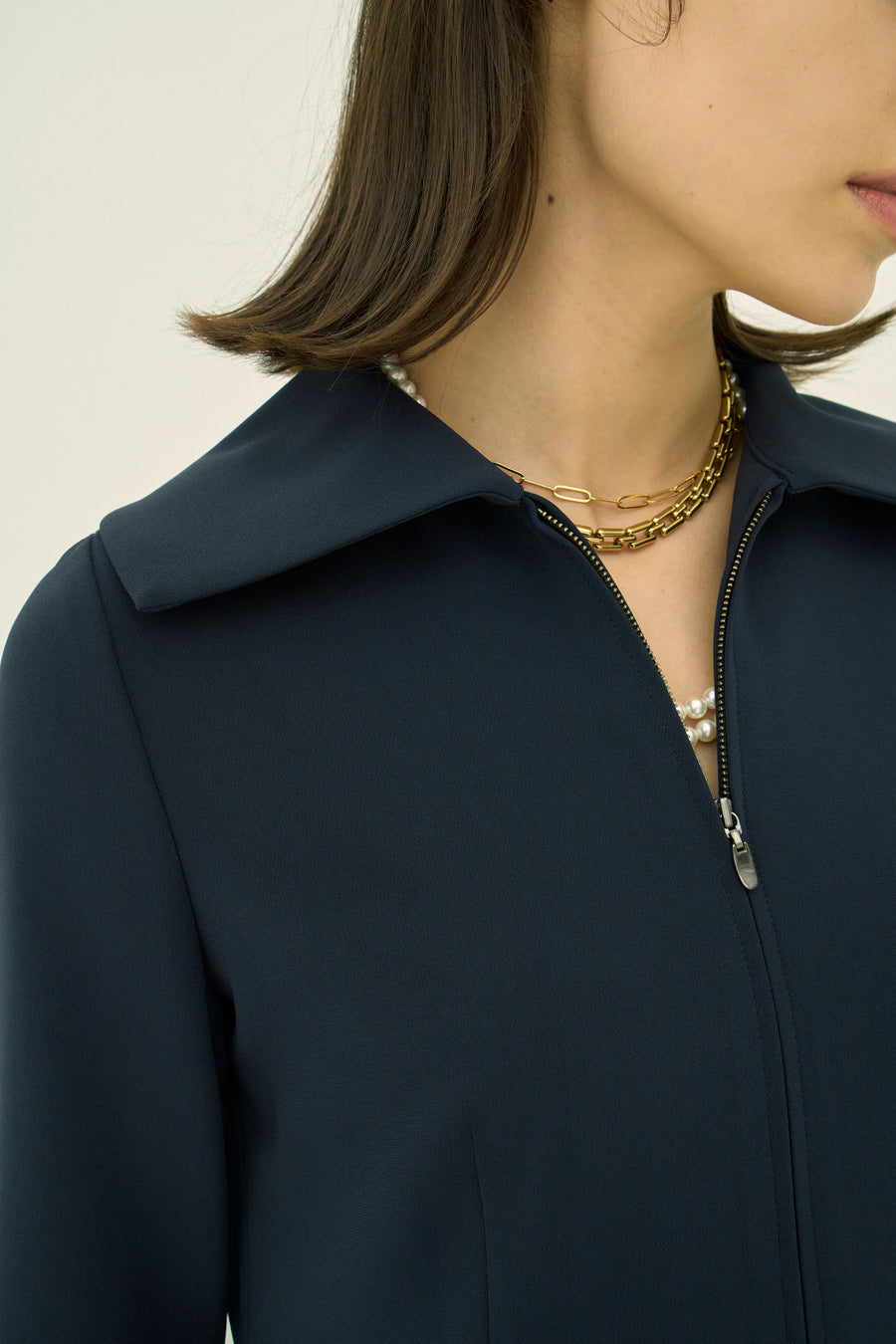 TRIACETATE-(H) BIG COLLAR DRESS