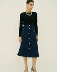 FRINGE TWEED SKIRT