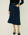 FRINGE TWEED SKIRT