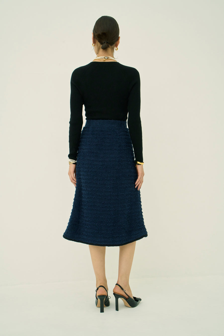 FRINGE TWEED SKIRT