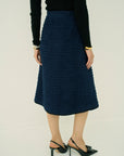 FRINGE TWEED SKIRT