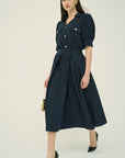 TAFFETA TUCK SKIRT