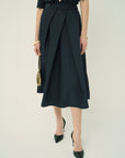 TAFFETA TUCK SKIRT