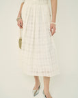 COTTON SILK CHECK SKIRT