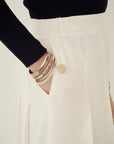 BACK SATIN TUCK SKIRT