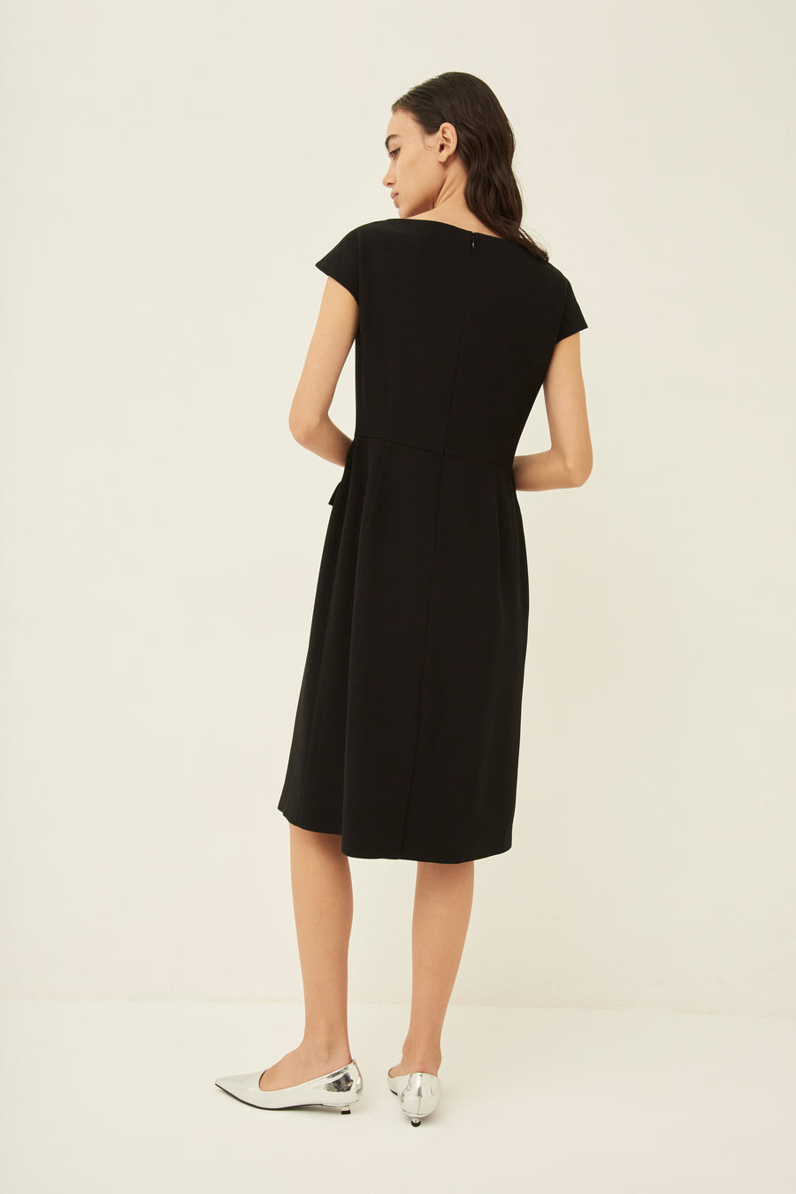 25ssシーズン先行予約販売・TRIACETATE-(B) FRENCH-SLEEVE DRESS