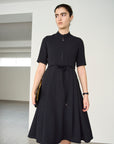 TRIACETATE - (J)  STAND COLLAR ZIP DRESS
