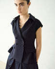TRIACETATE  DOUBLE BREASTED SLEEVELESS JACKET