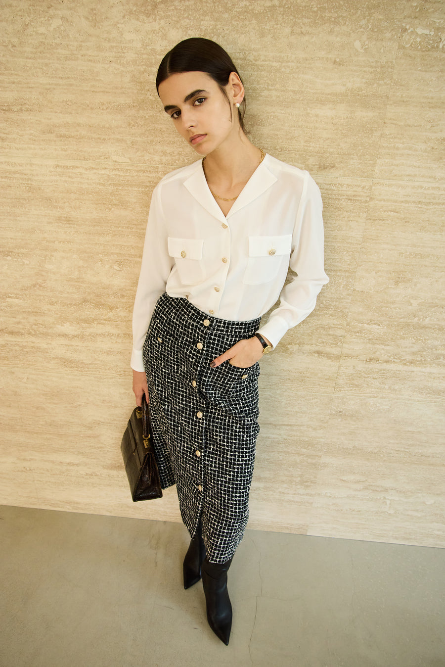 TRIACETATE-(D) V-NECK BLOUSE