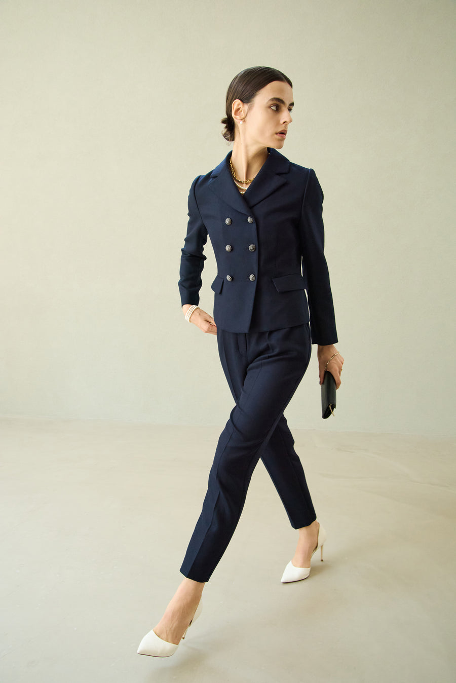 WOOL 140's ONE TUCK PANTS