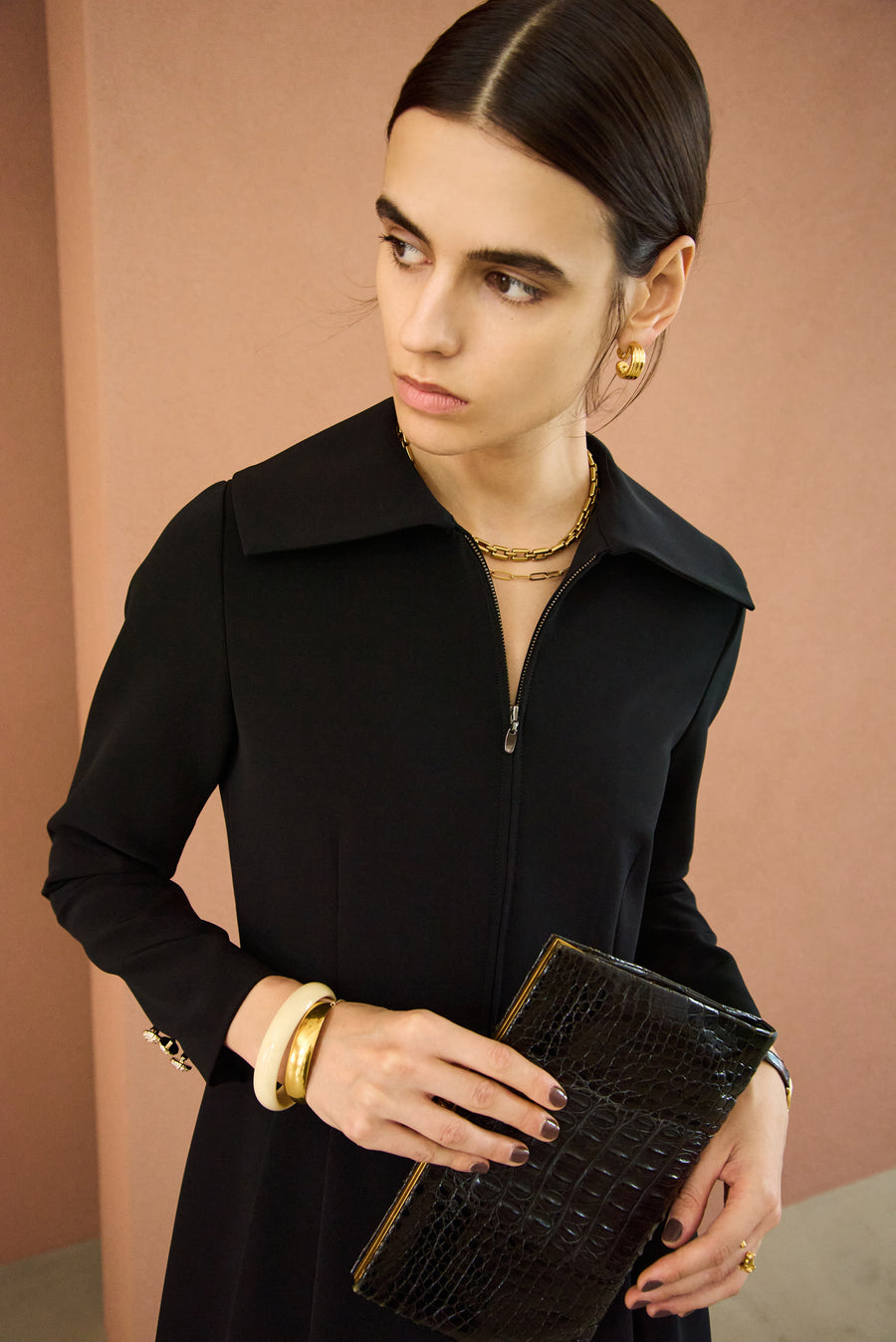TRIACETATE-(H) BIG COLLAR DRESS