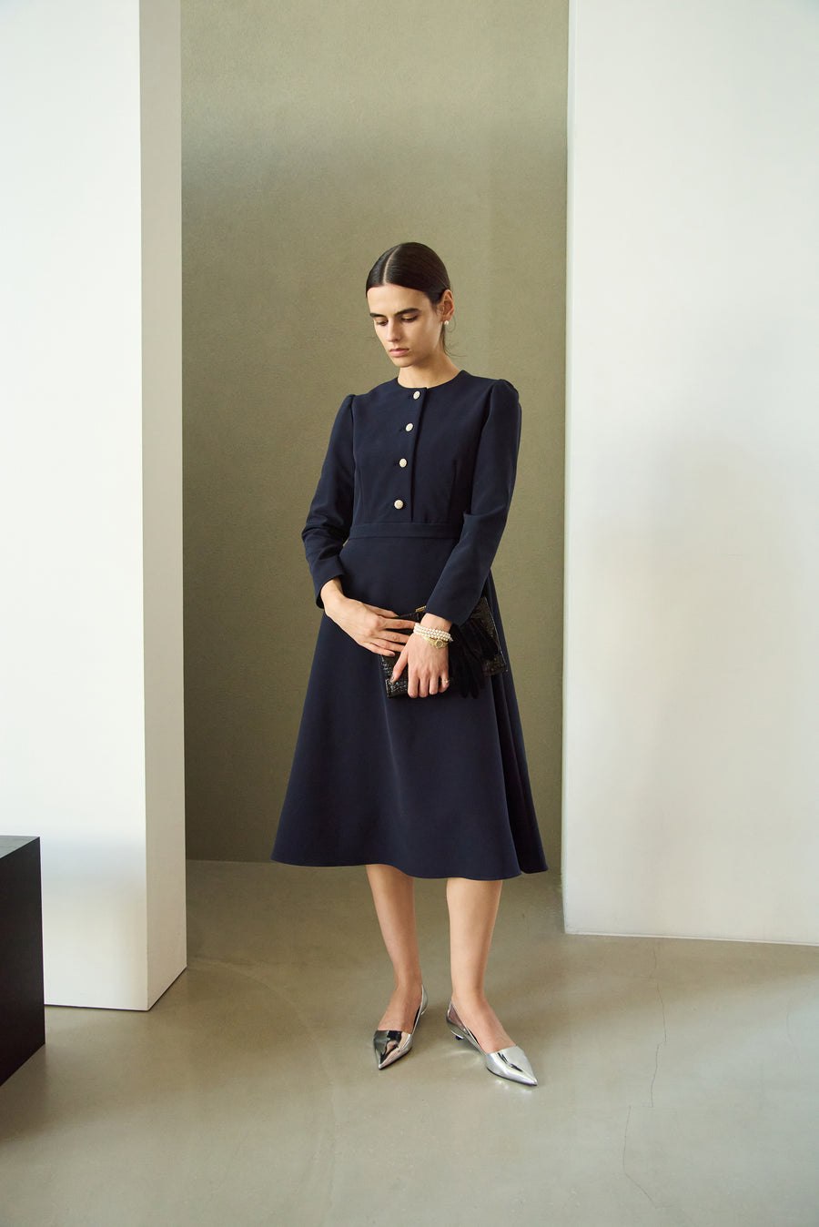 TRIACETATE-(NS) FLARED DRESS