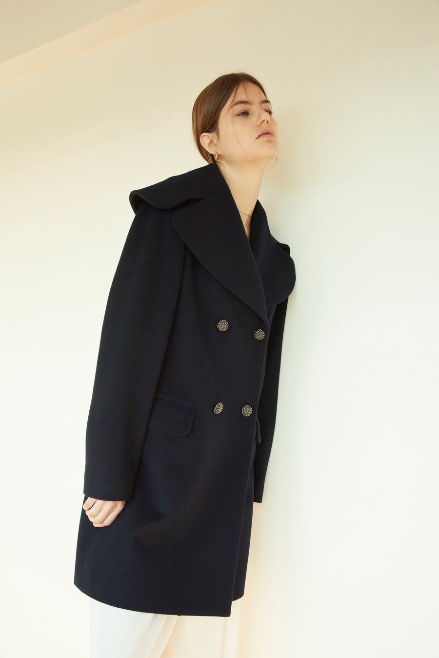 SOFT WOOL BIG COLLAR COAT